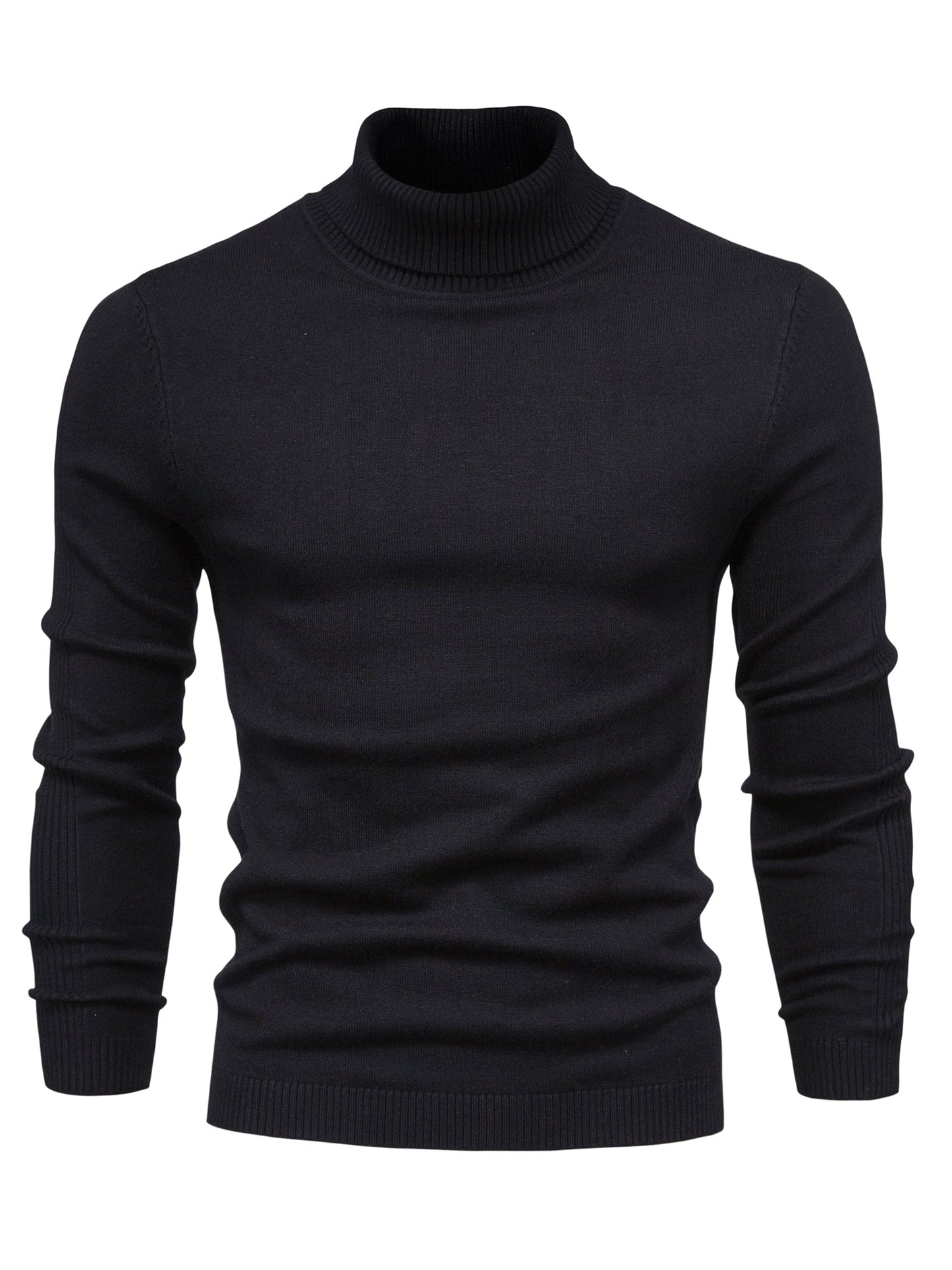 Herren Strickpullover Slim Fit Langarm Rollkragen