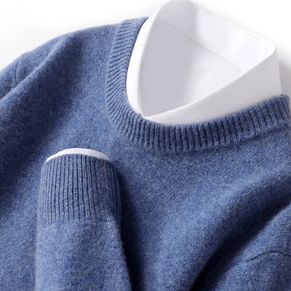 Warmes Herrenstrickoberteil Rundhals Pullover