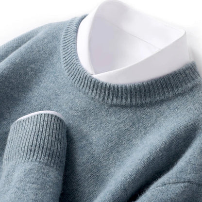 Warmes Herrenstrickoberteil Rundhals Pullover
