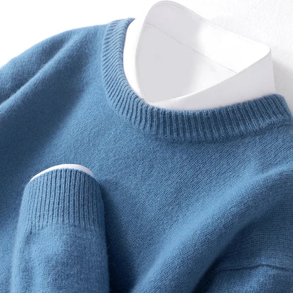 Warmes Herrenstrickoberteil Rundhals Pullover