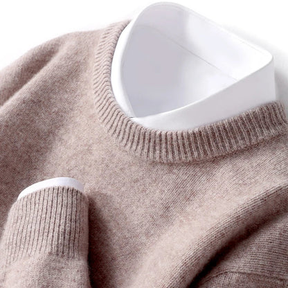 Warmes Herrenstrickoberteil Rundhals Pullover