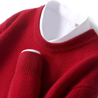 Warmes Herrenstrickoberteil Rundhals Pullover