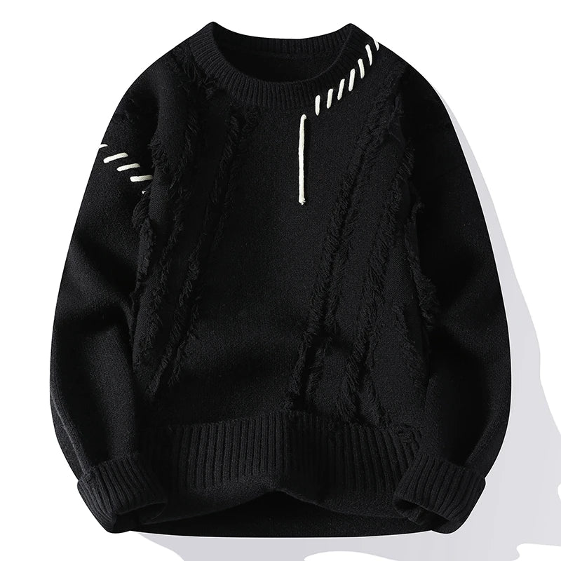 Herren Strickpullover Warm Grobstrick Rundhals