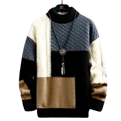 Herren Strickpullover Warm Grobstrick Rundhals