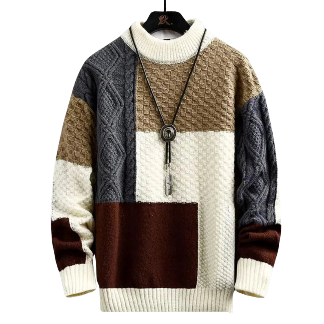 Herren Strickpullover Warm Grobstrick Rundhals