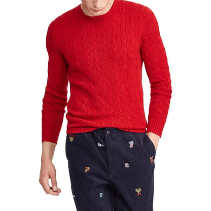 Herren Strickpullover Zopf Muster Rundhals