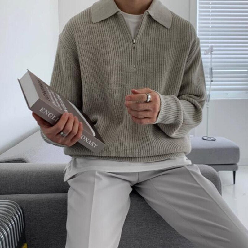 Strickpullover Herren Langarm Bequem