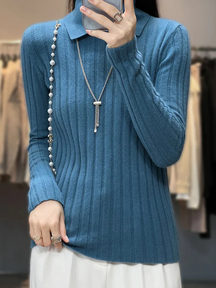 Damenkleid Polo Kragen Elegant