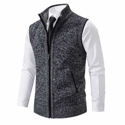 Herren Strickweste Stehkragen Mit Taschen