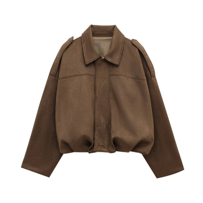 Modische Bomberjacke Damen - Locker Trendy Reißverschluss