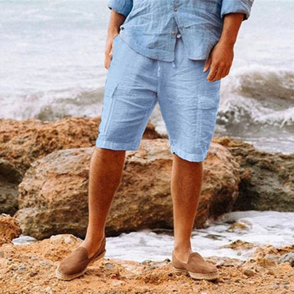 Bequeme Herren Shorts Leinen Freesize Cargostil