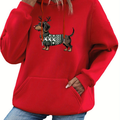 Stylische Damenhoodie Dackel Motiv