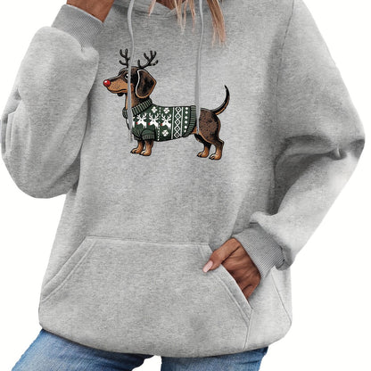Stylische Damenhoodie Dackel Motiv
