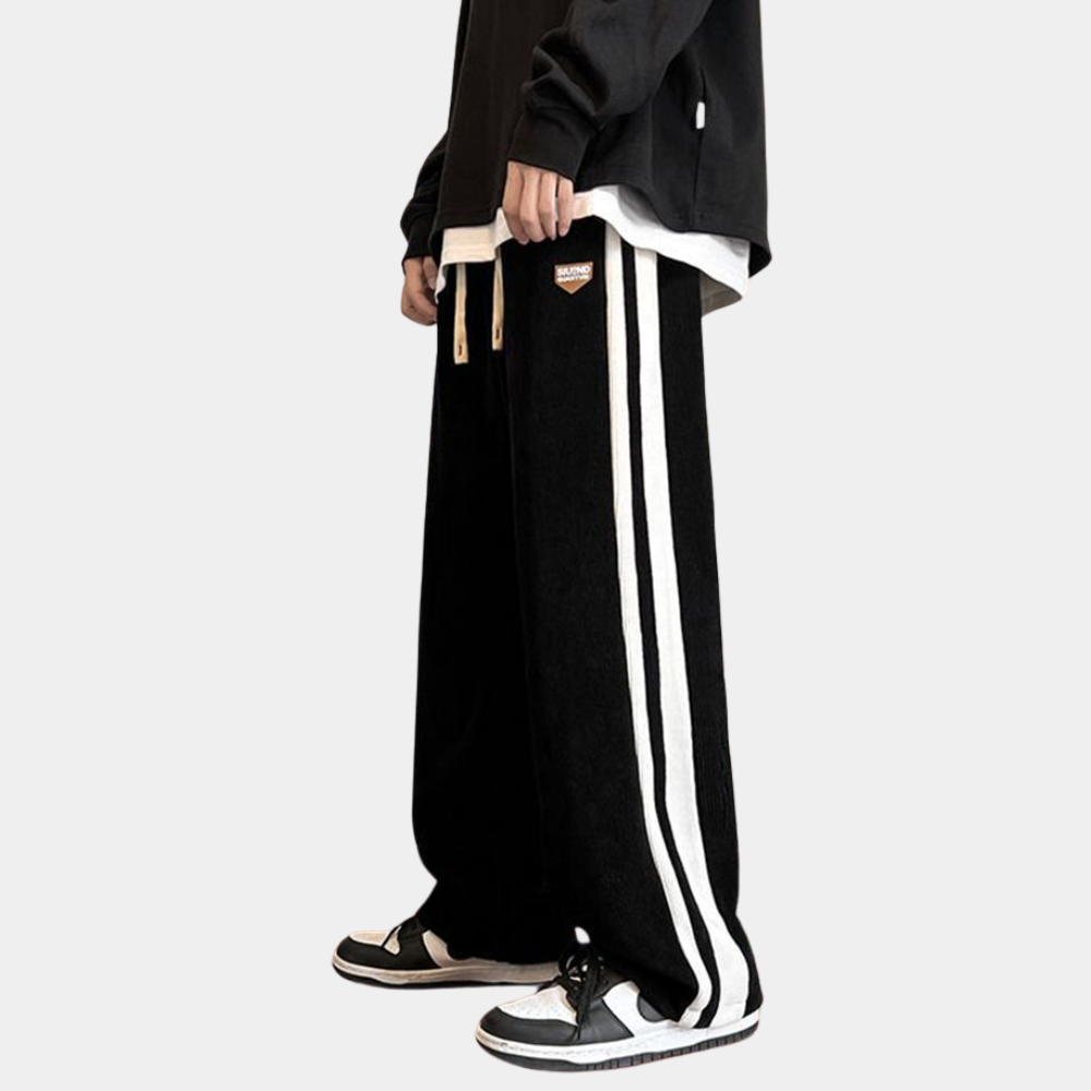 Bequeme Herren Jogger mit Streifen und lockerem Sitz
