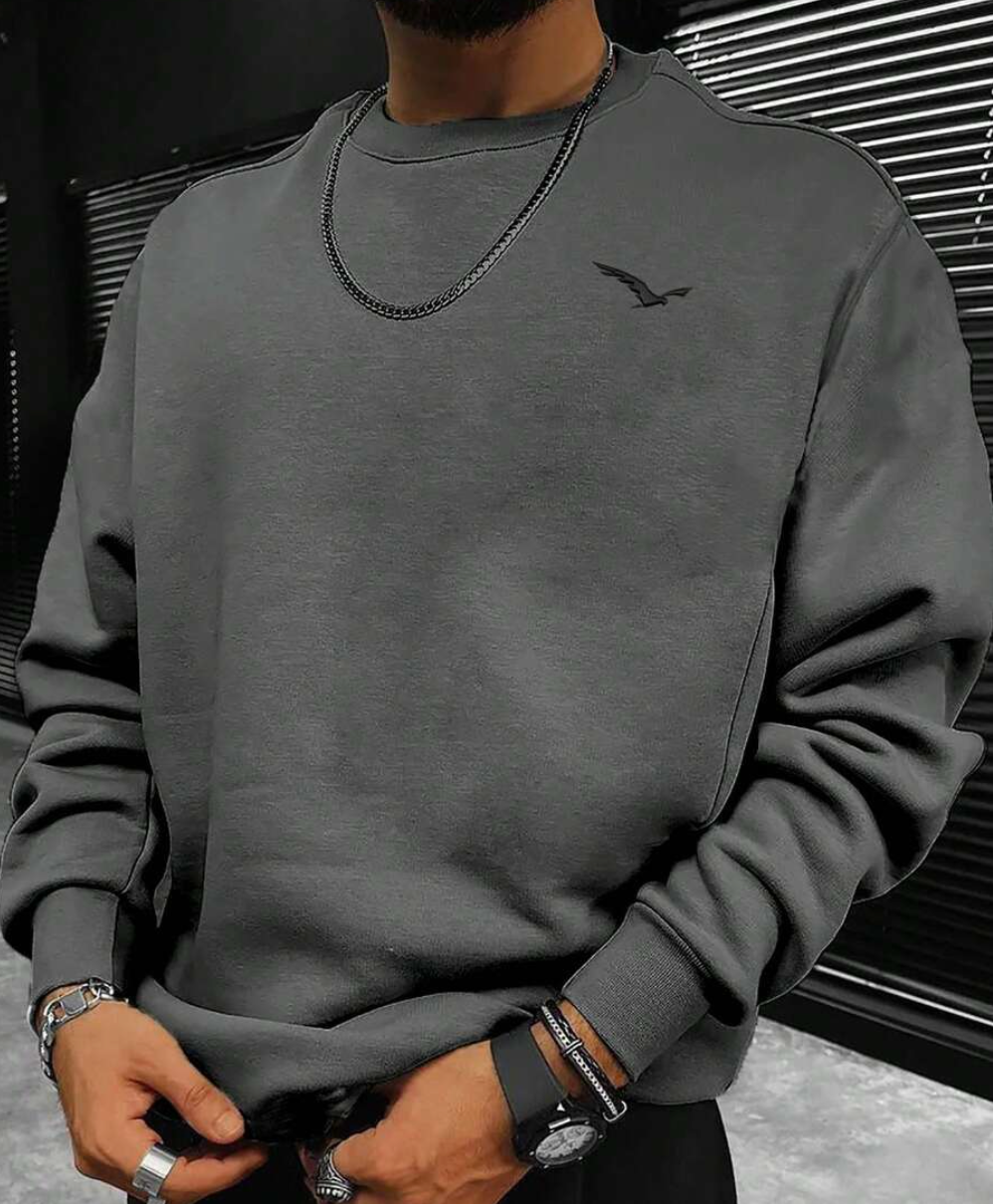 Herren Sweatshirt Langarm Rundhals Bequem