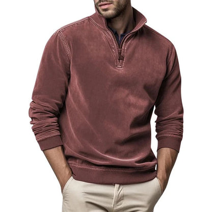 Herren Sweatshirt Lässig Viertelreißverschluss