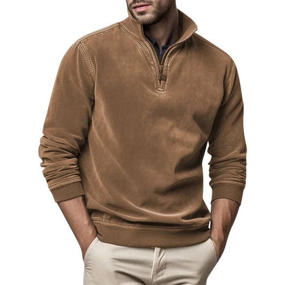 Herren Sweatshirt Lässig Viertelreißverschluss