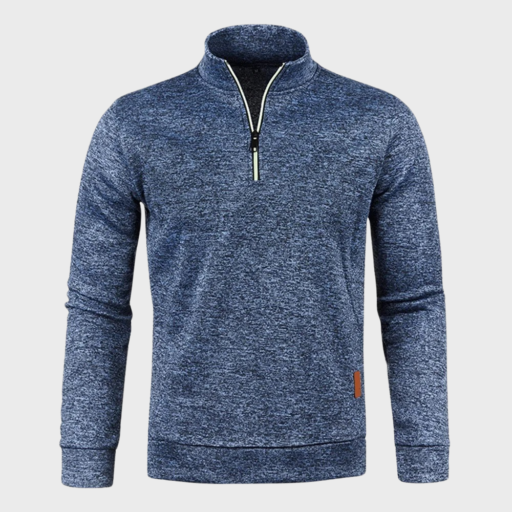 Herren Sweatshirt Mit Halbem Reißverschluss Sportlich - IdealeKleiden