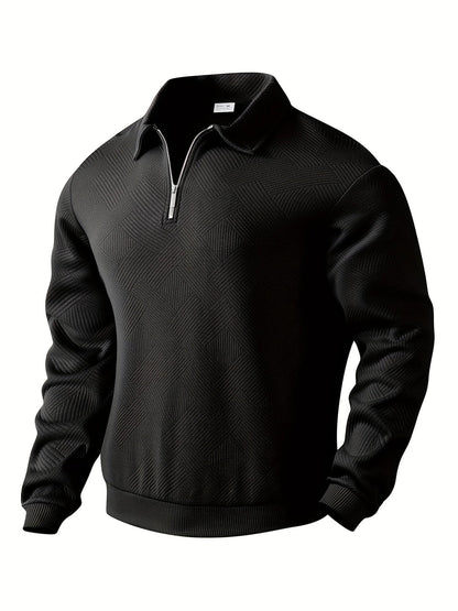 Herren Sweatshirt Mit Viertelreißverschluss Kragen