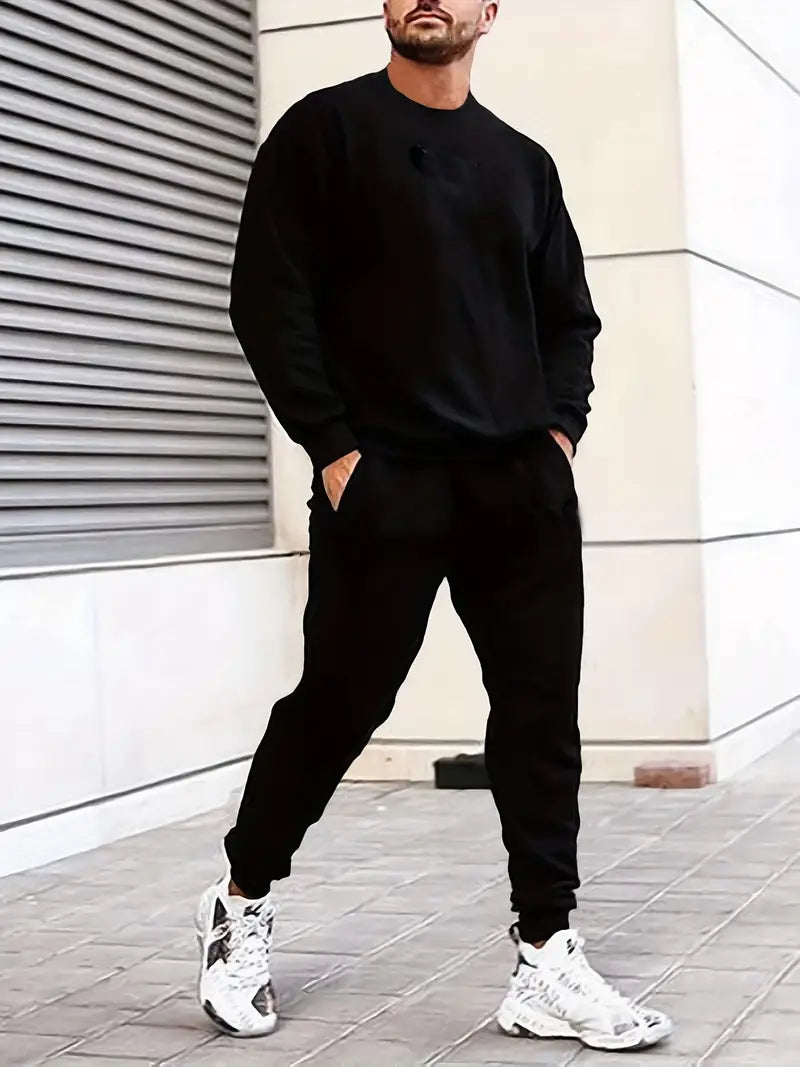 Bequemes Herren Sweatshirt Set Zweiteilig