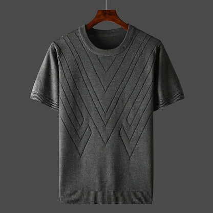 Kaschmir T-Shirt Herren Lockere Passform Rundhals