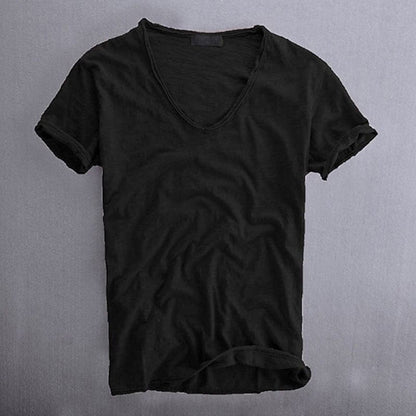 Sommer T-Shirt Leicht V-Ausschnitt Herren