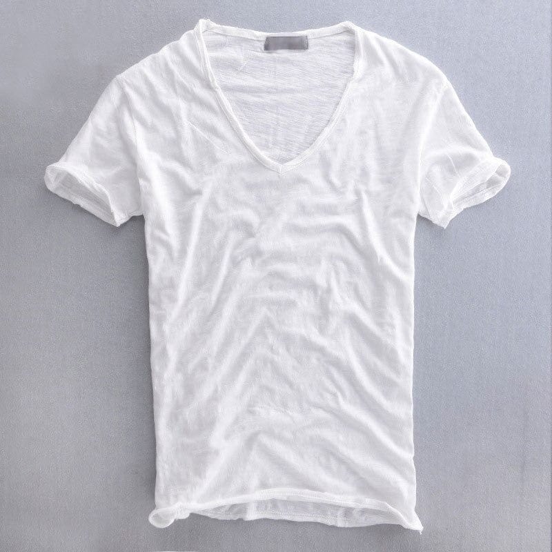 Sommer T-Shirt Leicht V-Ausschnitt Herren