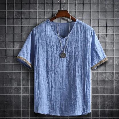 Herren T-Shirt V-Ausschnitt Leger - IdealeKleiden