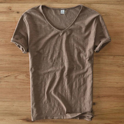 Leichtes Herren T-Shirt V-Ausschnitt Sommer