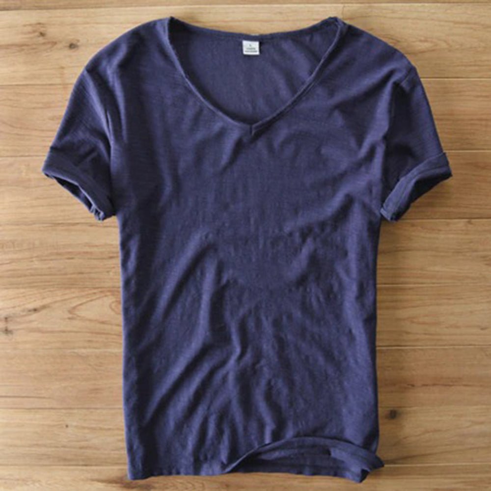Leichtes Herren T-Shirt V-Ausschnitt Sommer