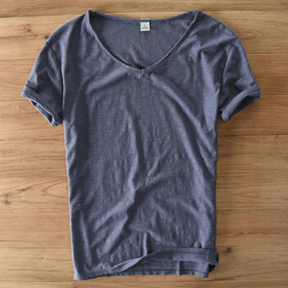 Leichtes Herren T-Shirt V-Ausschnitt Sommer
