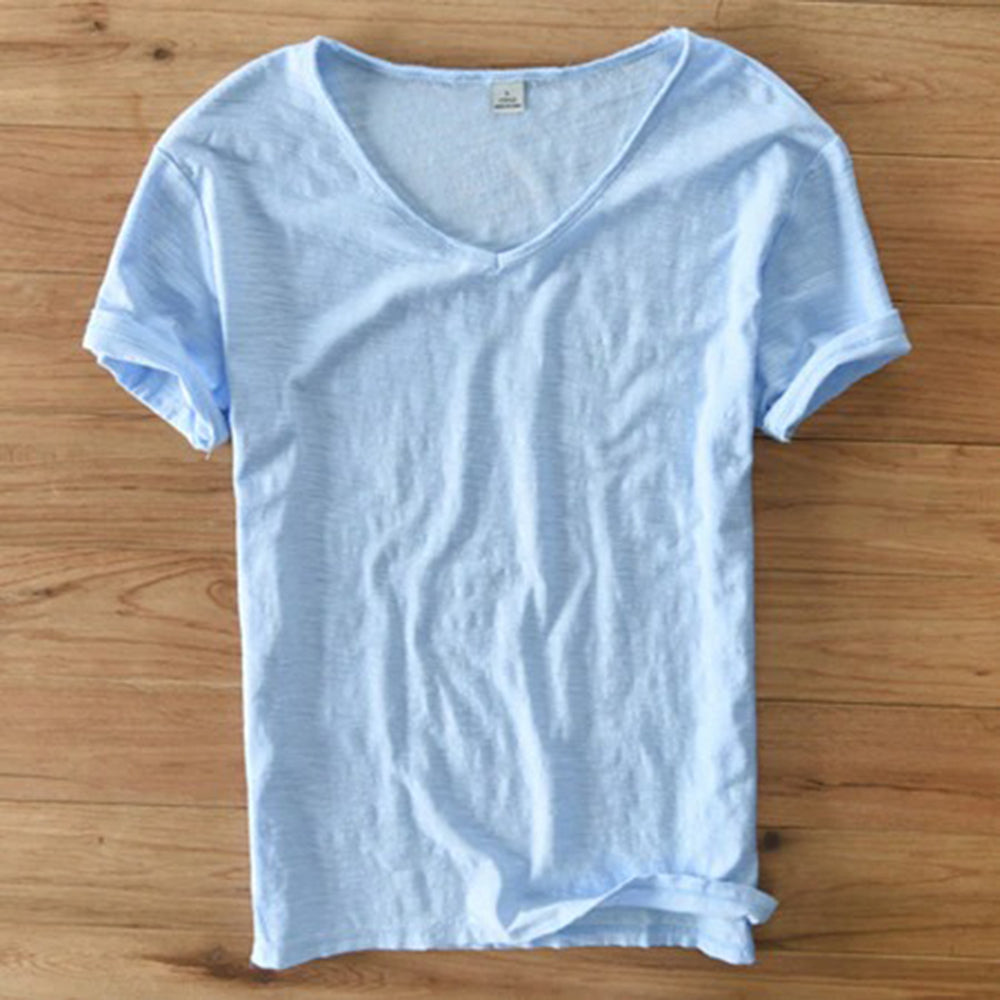 Leichtes Herren T-Shirt V-Ausschnitt Sommer
