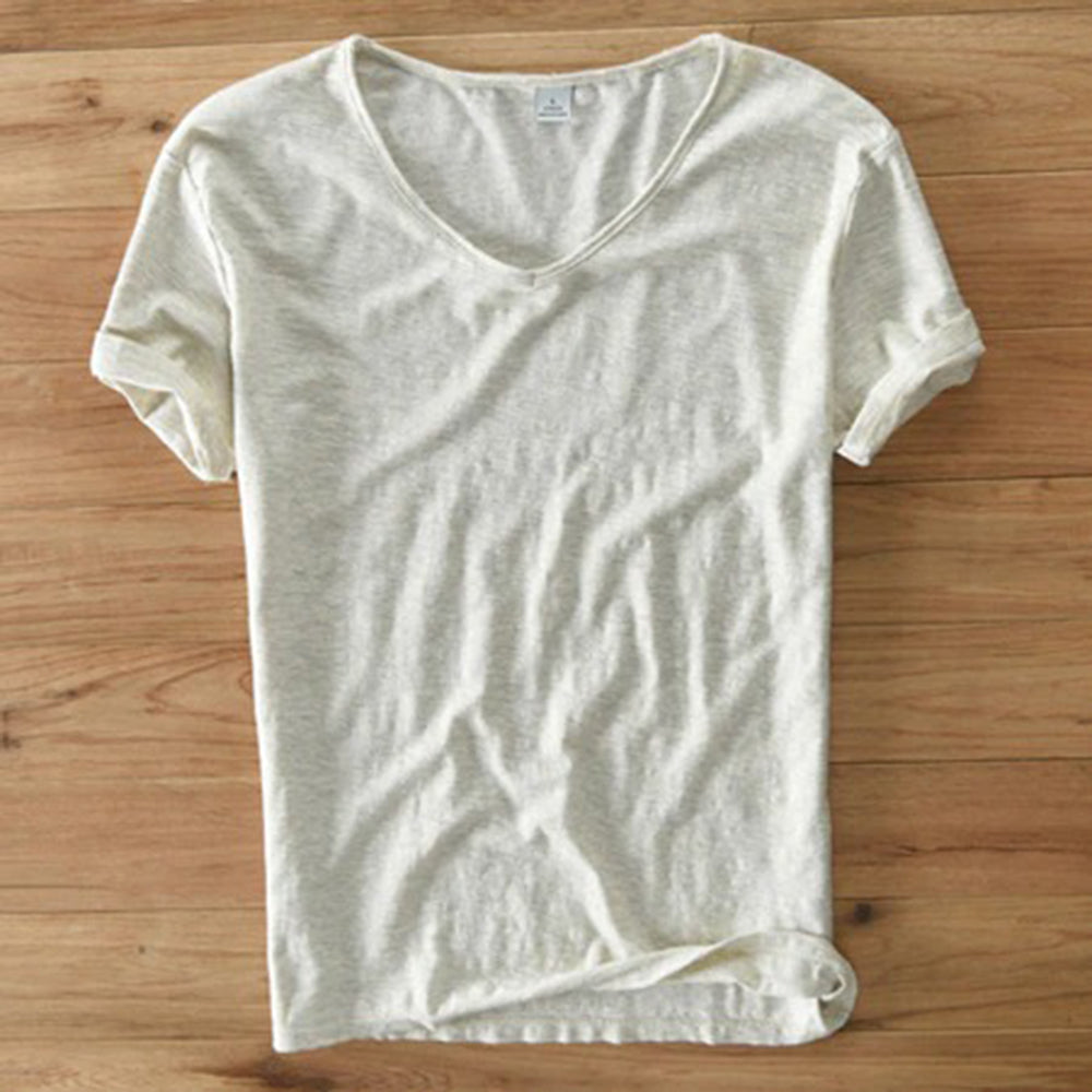 Leichtes Herren T-Shirt V-Ausschnitt Sommer