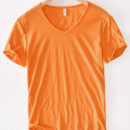 Leichtes Herren T-Shirt V-Ausschnitt Sommer