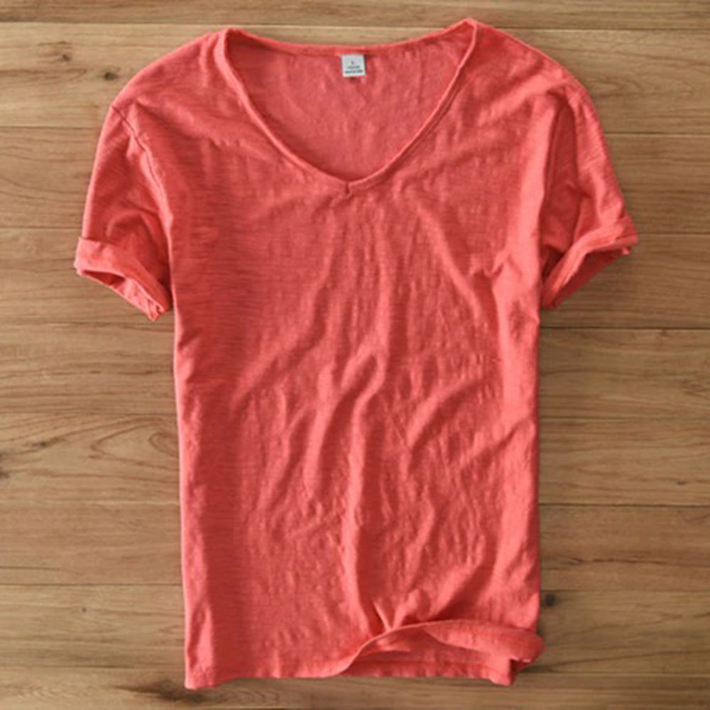 Leichtes Herren T-Shirt V-Ausschnitt Sommer