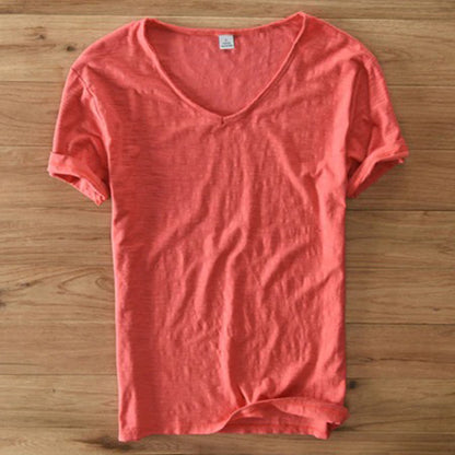 Leichtes Herren T-Shirt V-Ausschnitt Sommer