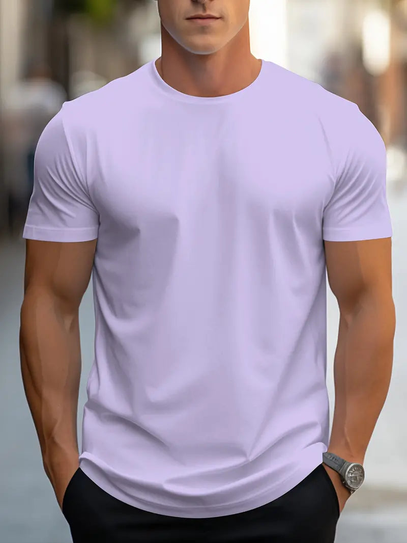 Einfaches Herren T-Shirt Rundhals Basic