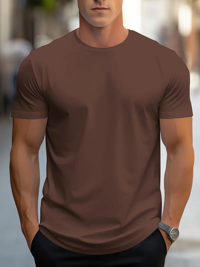 Einfaches Herren T-Shirt Rundhals Basic