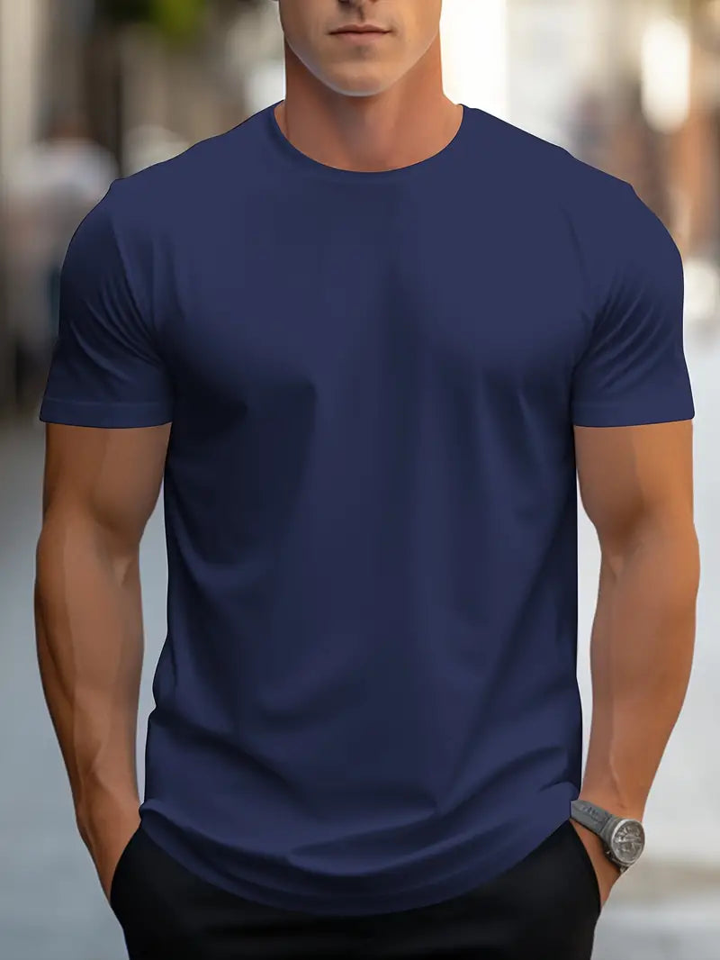 Einfaches Herren T-Shirt Rundhals Basic