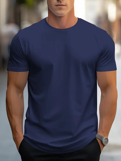 Einfaches Herren T-Shirt Rundhals Basic