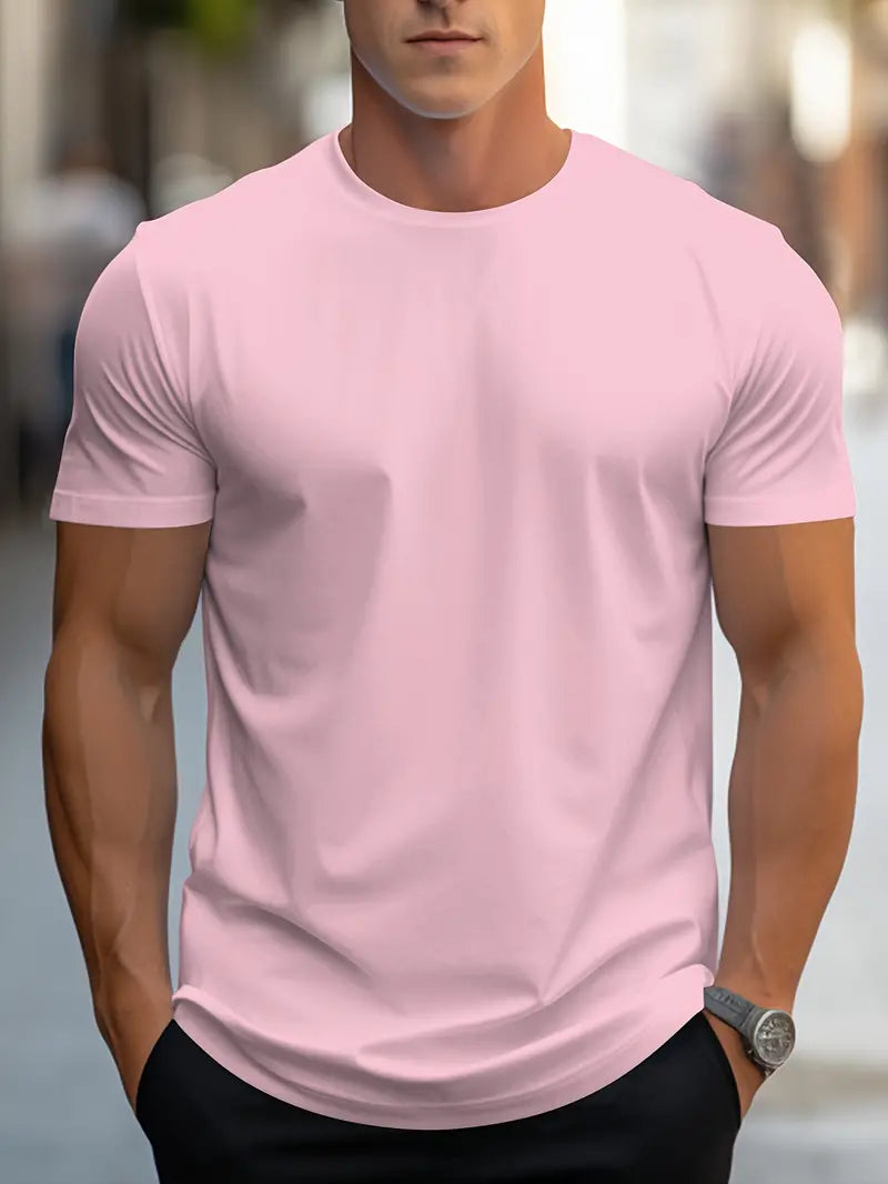 Einfaches Herren T-Shirt Rundhals Basic