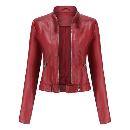 Damen Lederjacke Chic Elegant