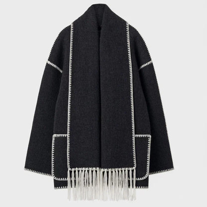 Damen Wickeljacke Elegant Drapiert