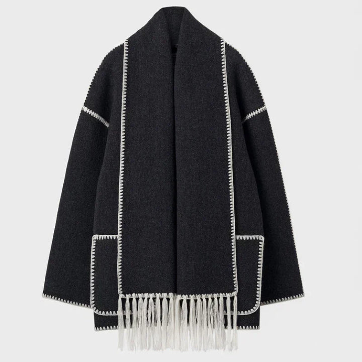 Damen Wickeljacke Elegant Drapiert