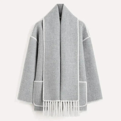 Damen Wickeljacke Elegant Drapiert