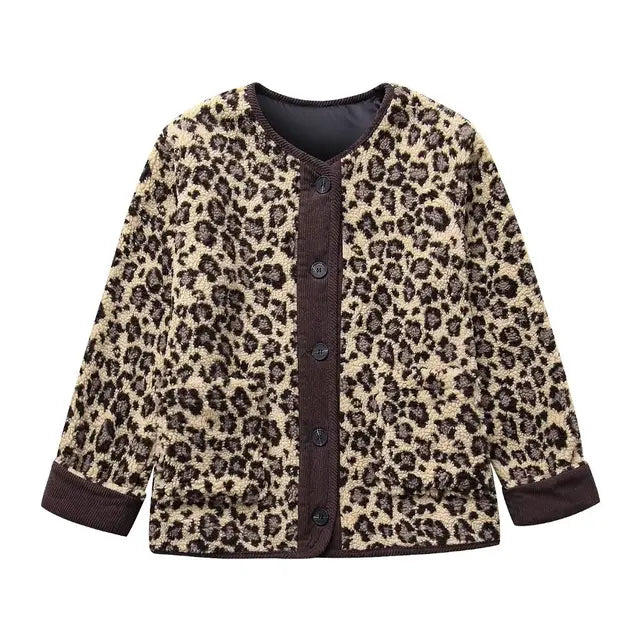 Übergröße Cardigan Leopardenmuster Weich und Bequem
