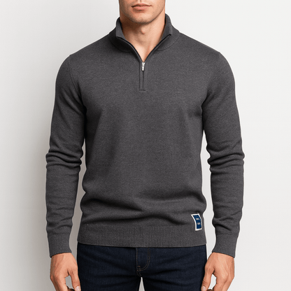 Stylischer Pullover mit Stehkragen Zip