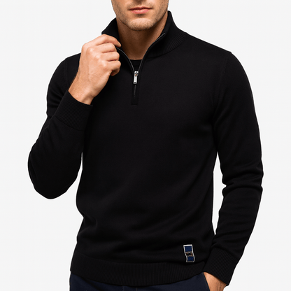 Stylischer Pullover mit Stehkragen Zip