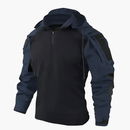 Taktische Herrenjacke mit Kapuze und Reißverschluss