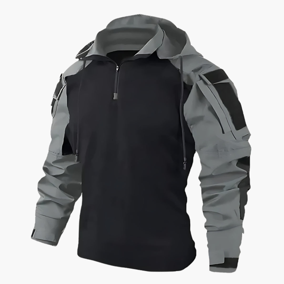 Taktische Herrenjacke mit Kapuze und Reißverschluss